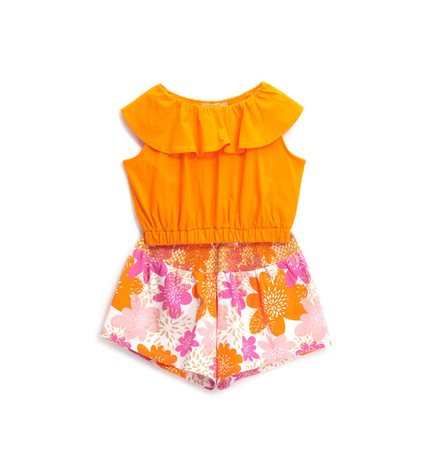 Boho picnic girl top and short set 1