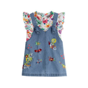 Colorfully baby girl warner tweety overall set