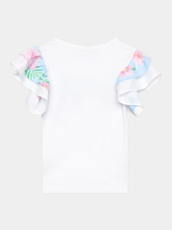 Tropical Pastel Girl Flower Print T-Shirt – Image 2