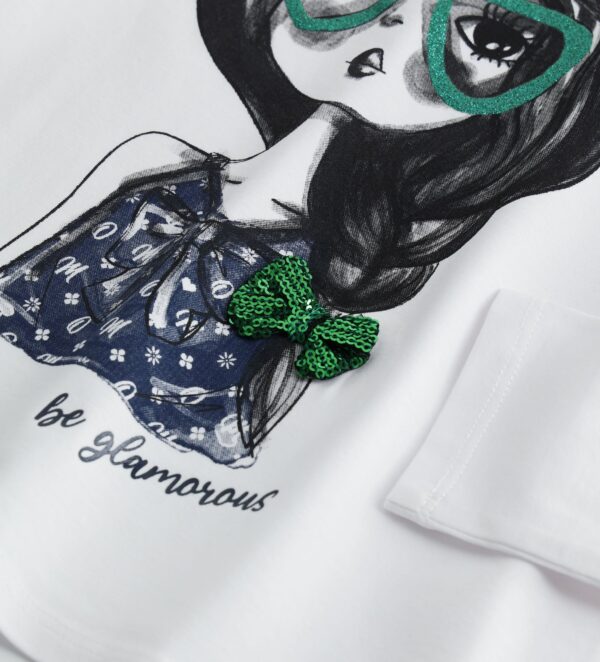 Miss couture girl t-shirt with bow – Image 3