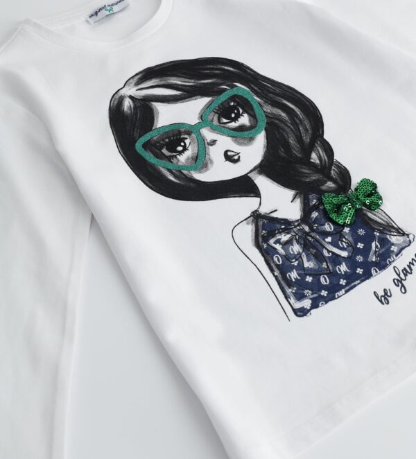 Miss couture girl t-shirt with bow – Image 2