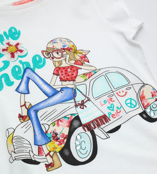 Ibiza's market girl t-shirt with rhinestones – Image 2