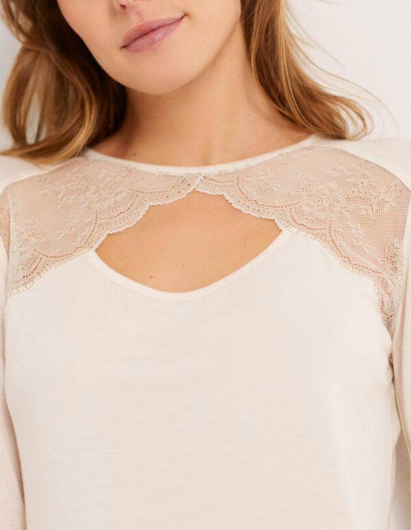 Modal / Lace Woman Long Sleeve Nightshirt – Image 4