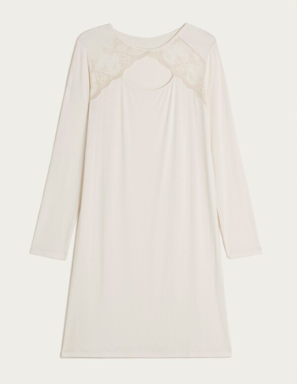 Modal / Lace Woman Long Sleeve Nightshirt – Image 5