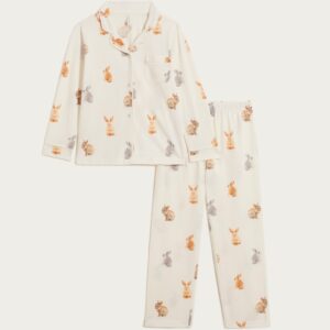 Funny Bunny Girl Long-Pyjamas With Front Opening 1
