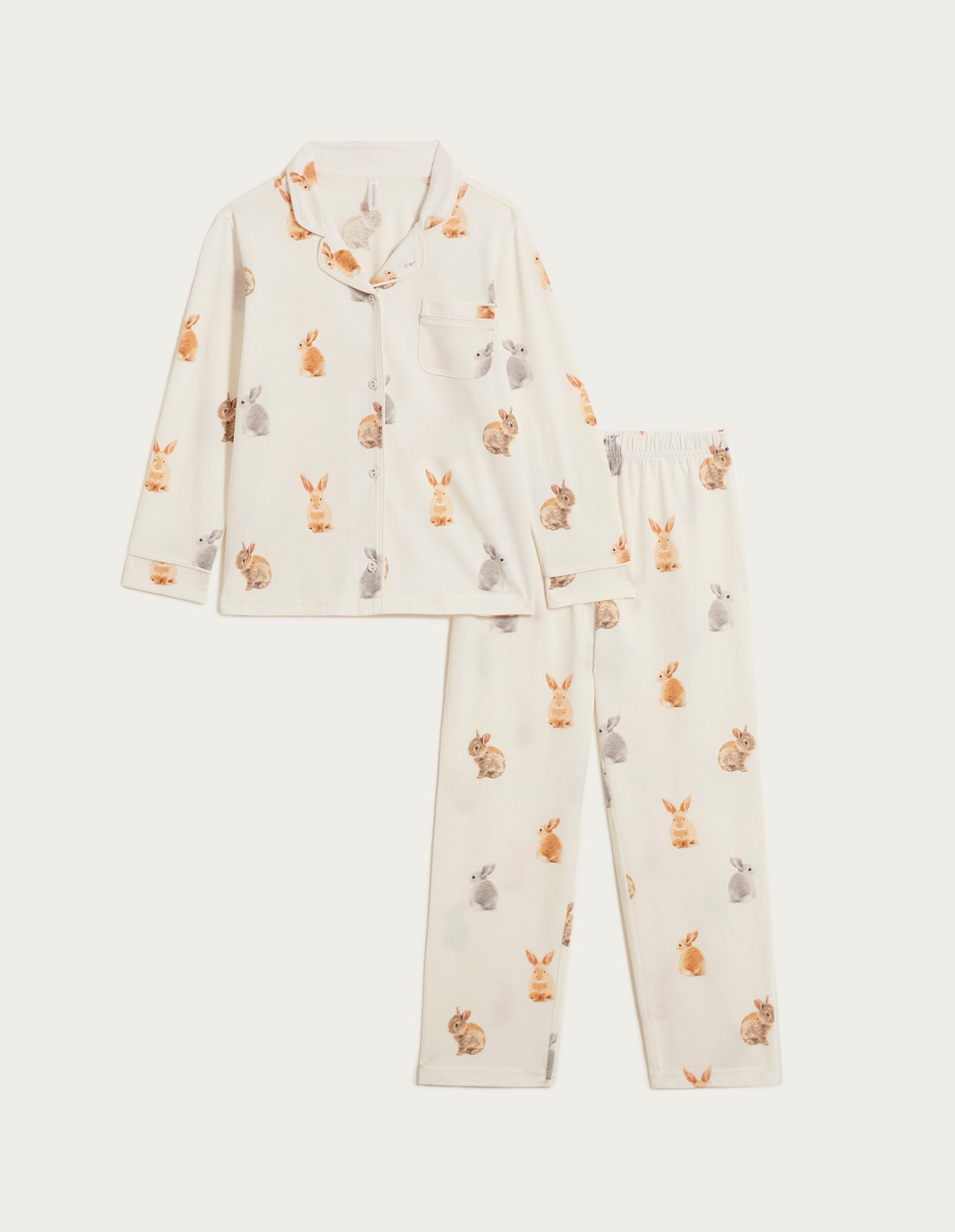 Funny Bunny Girl Long-Pyjamas With Front Opening 1