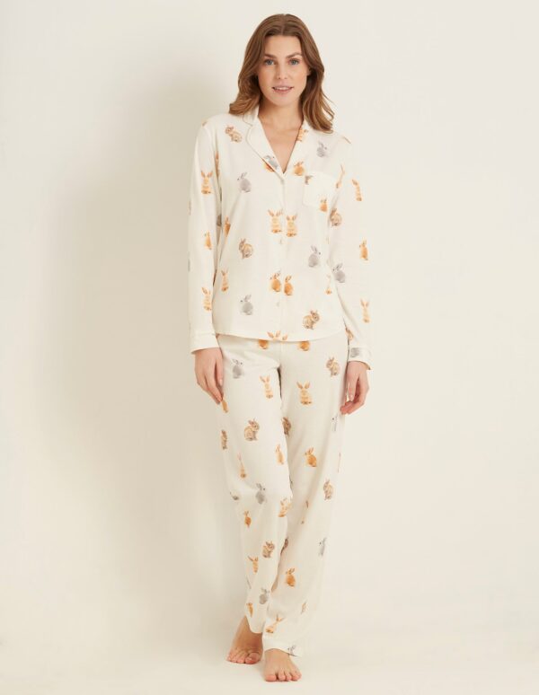 Funny Bunny Woman Long-Pyjamas With Front Opening 2 – Image 2