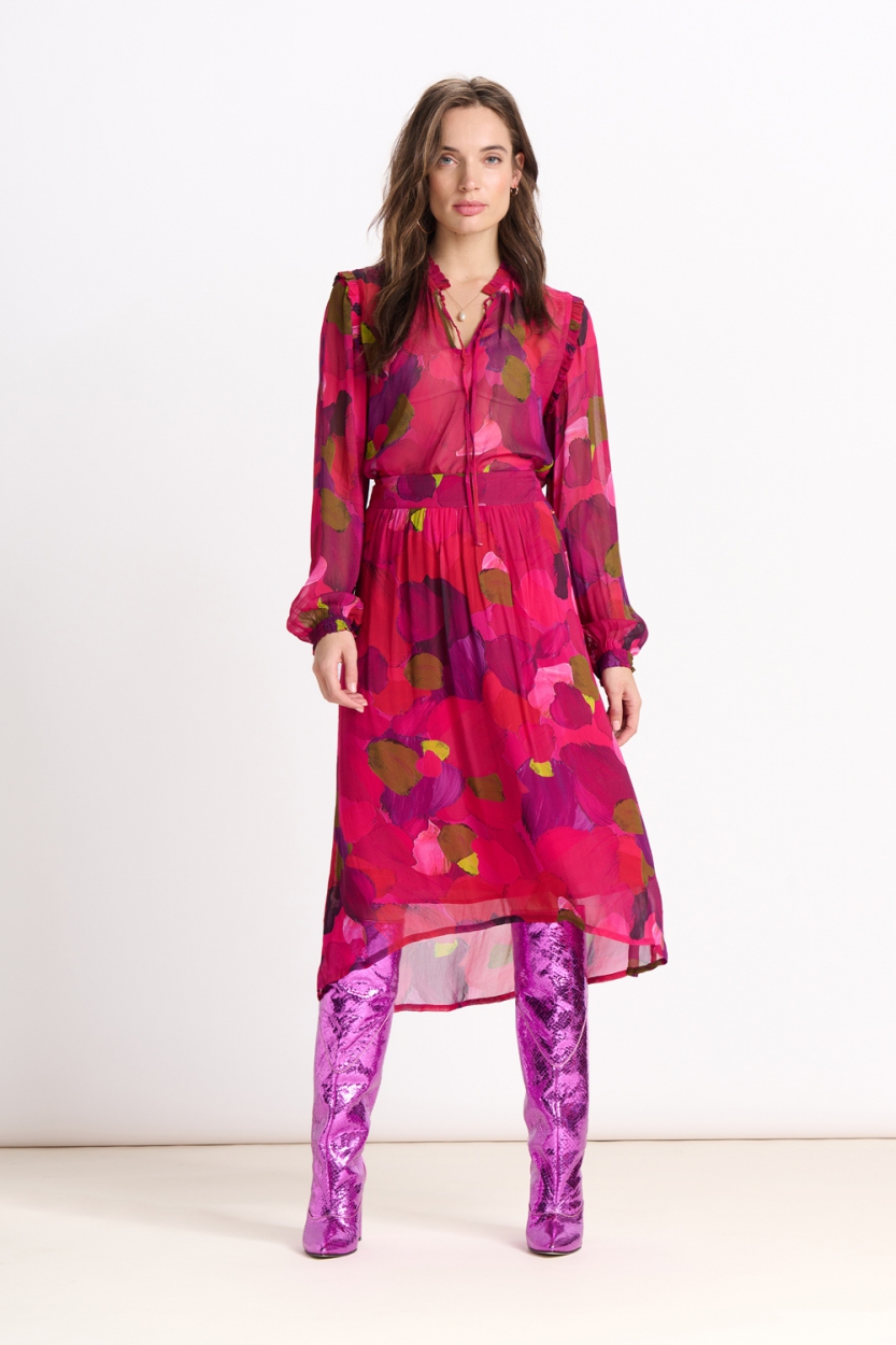SKIRT – Brushwork Fiery Pink