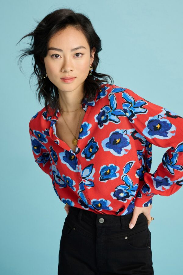 BLOUSE - Mila Flower Glory Red – Image 3