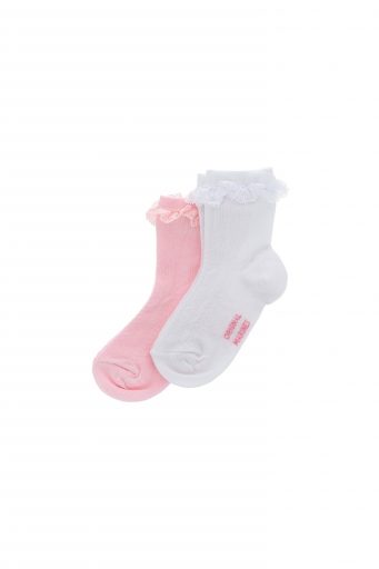 Basico spring baby girl bi-pack socks with ruffles