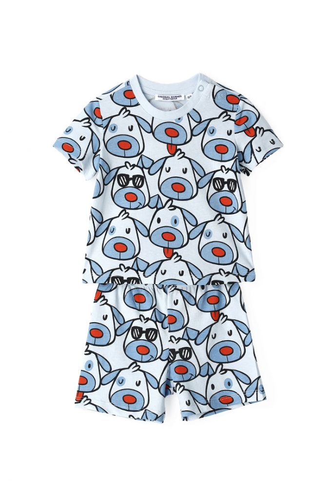Good night baby boy short pajamas in cotton 1