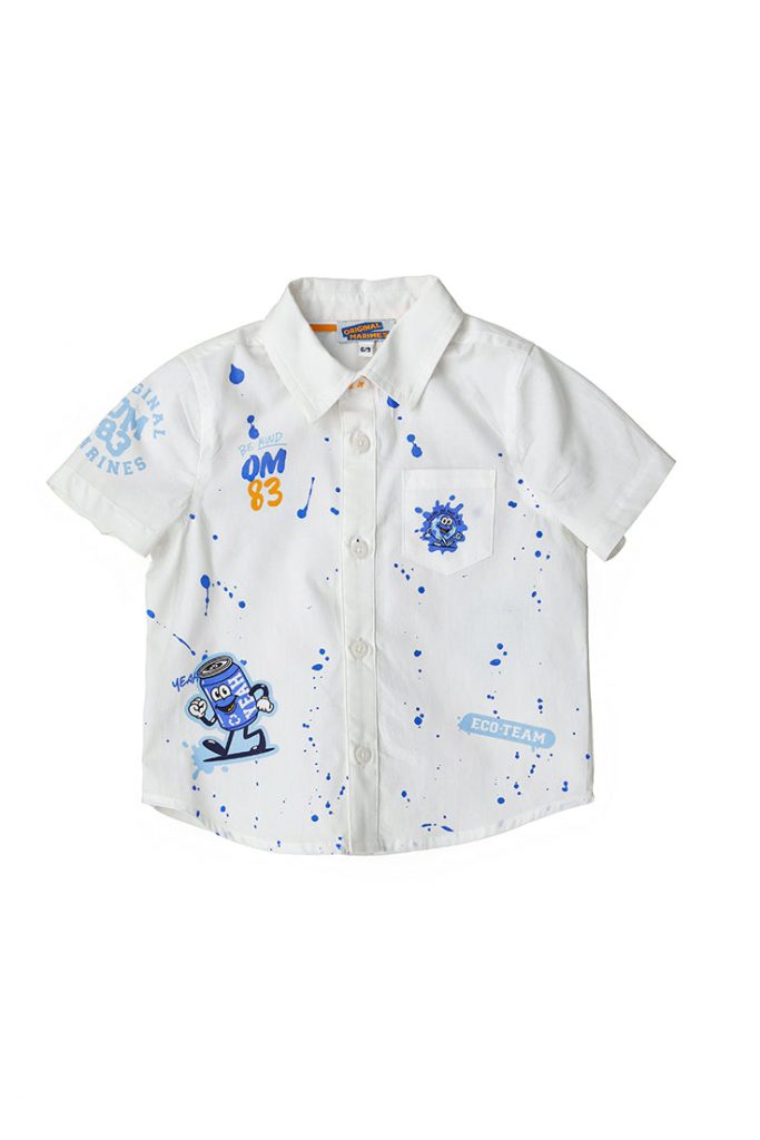 Indigo varsity baby boy cotton shirt