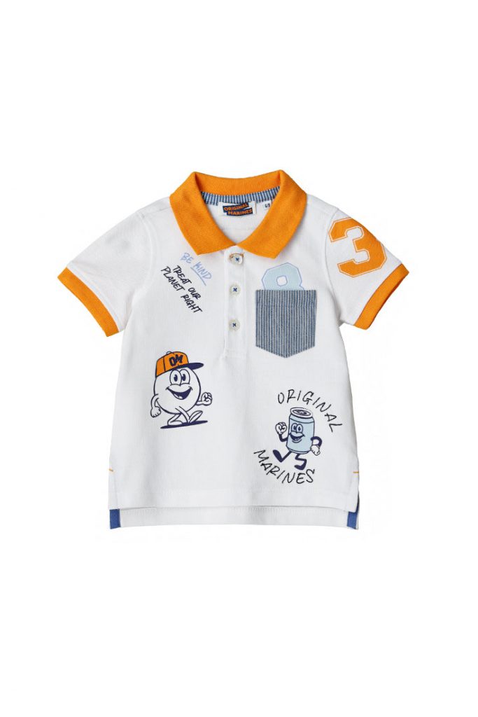 Indigo varsity baby boy short sleeved polo shirt