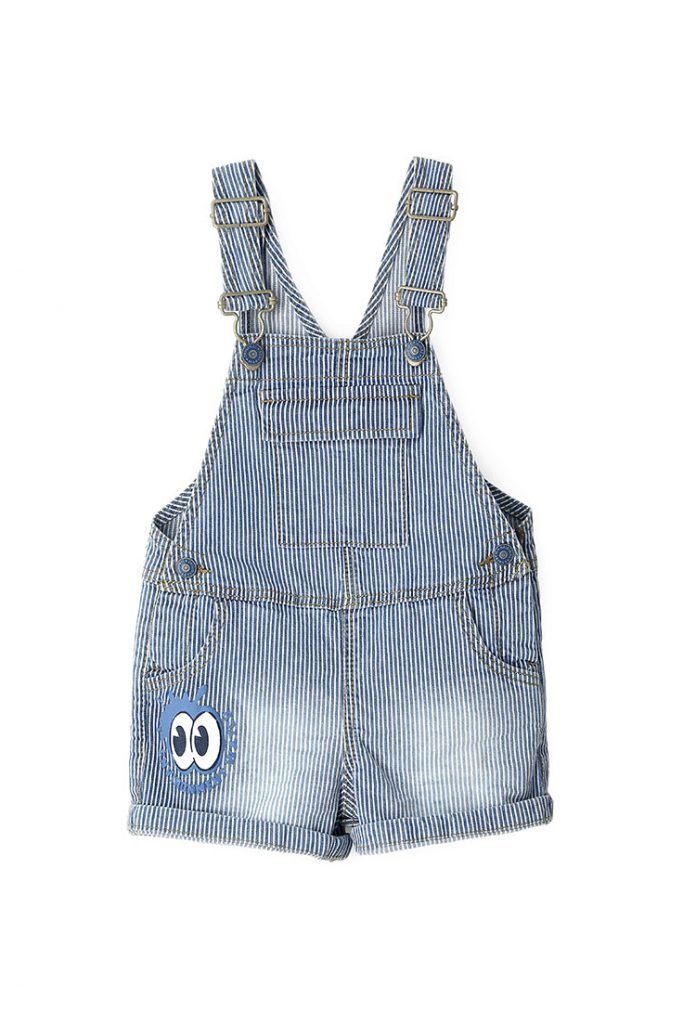 Indigo varsity baby boy denim dungarees