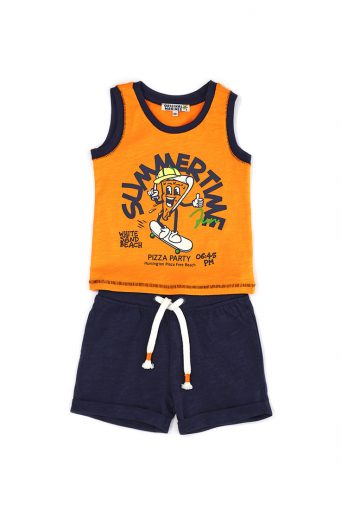 Neon explorer baby boy tank top and shorts set 1