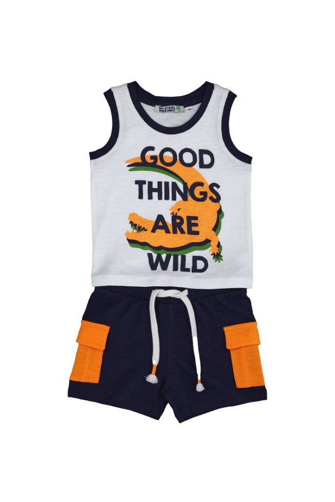 Neon explorer baby boy tank top and shorts set 2