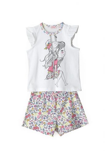 Good night baby girl short pajamas in cotton 3