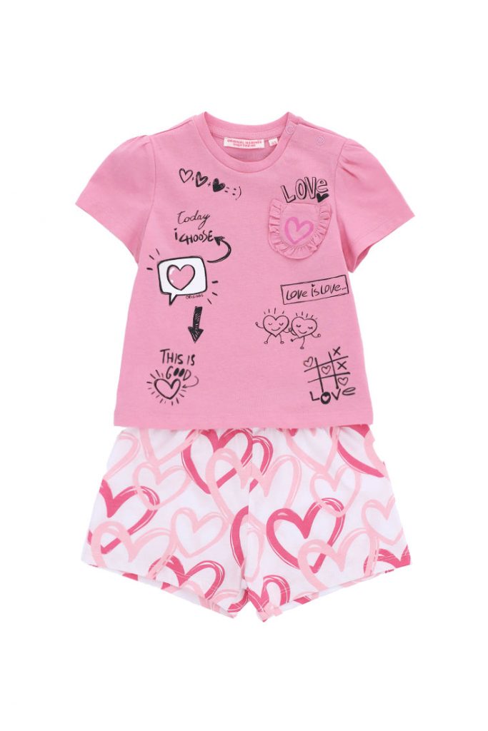 Good night baby girl short pajamas in cotton 4
