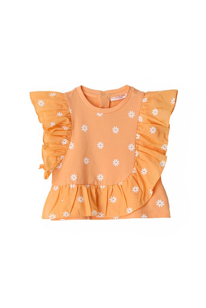 Flower Market Baby girl T-Shirt With Ruffles
