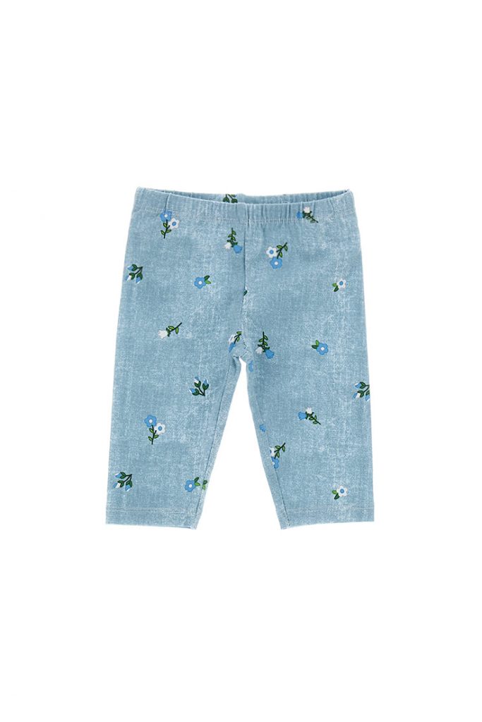 Growing up baby girl leggings with flowers