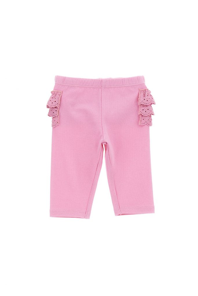 Growing up baby girl leggings with ruffles