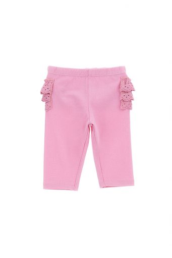 Growing up baby girl leggings with ruffles