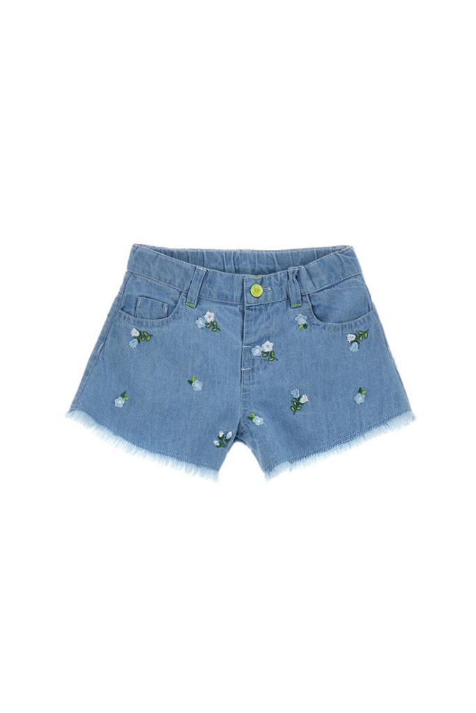 Growing up baby girl shorts in light denim