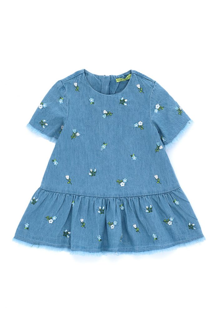 Growing up baby girl light denim dress