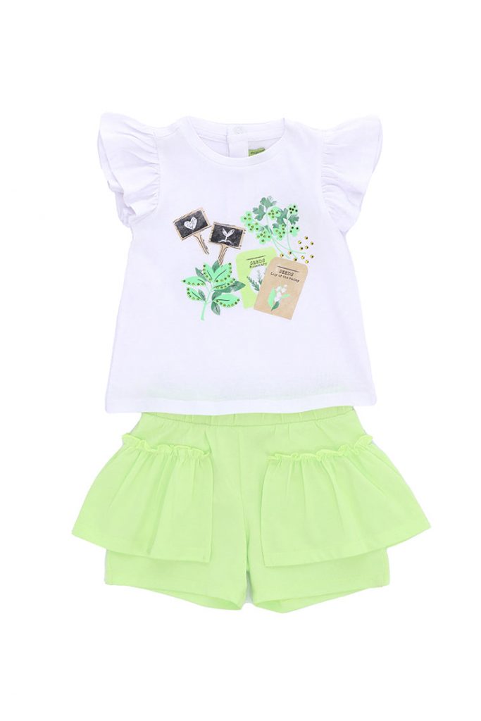Growing up baby girl cotton set