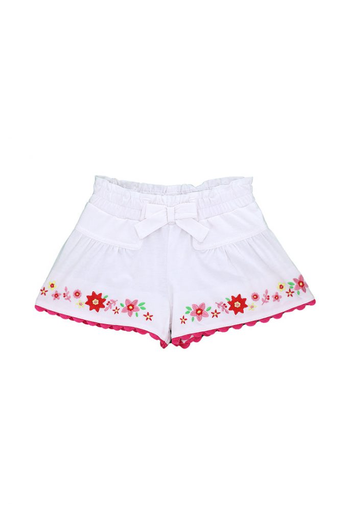 California mood baby girl shorts in embroidered cotton