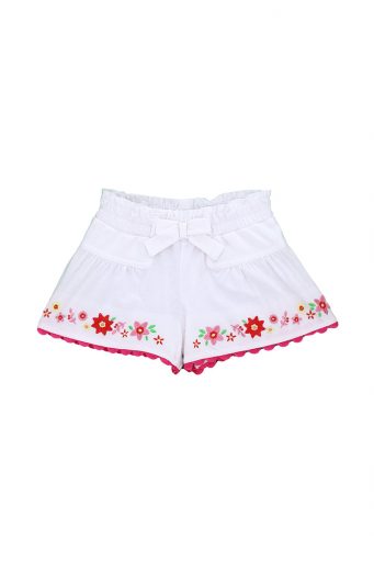 California mood baby girl shorts in embroidered cotton