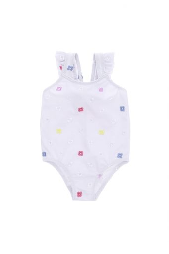 Beachwear baby girl one-piece swimsuit with volant 1