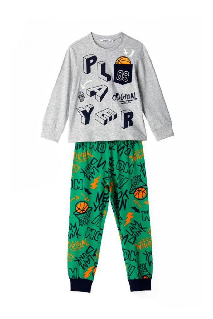 Good night boy long cotton pajamas 3