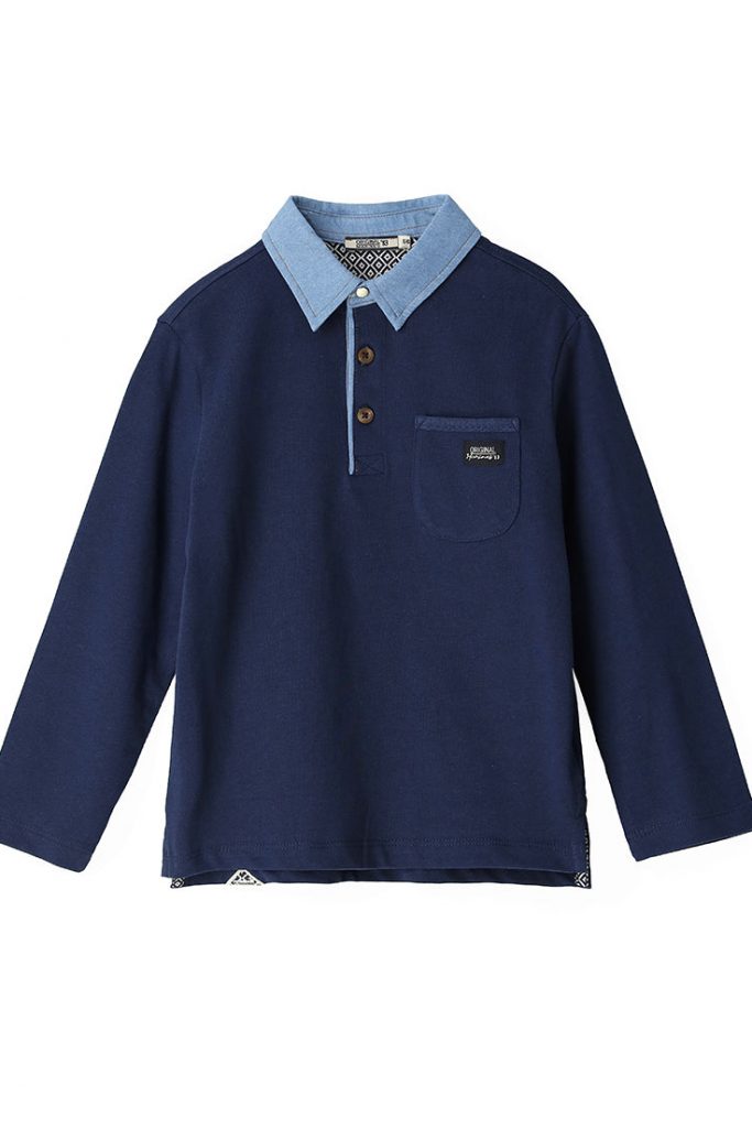 Special day boy long sleeved polo shirt