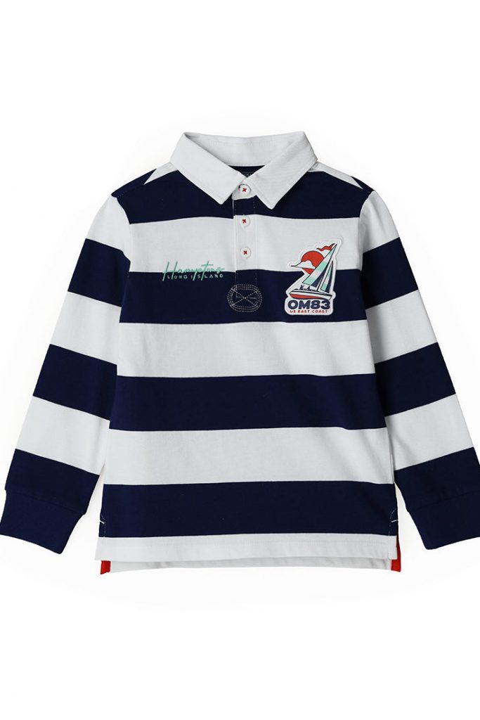 Ocean side boy polo shirt with embroidery