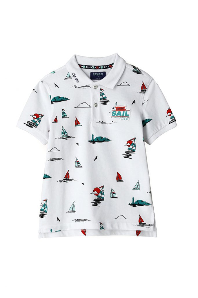 Ocean side boy cotton polo shirt