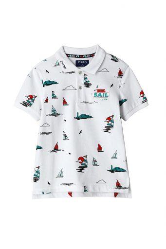 Ocean side boy cotton polo shirt