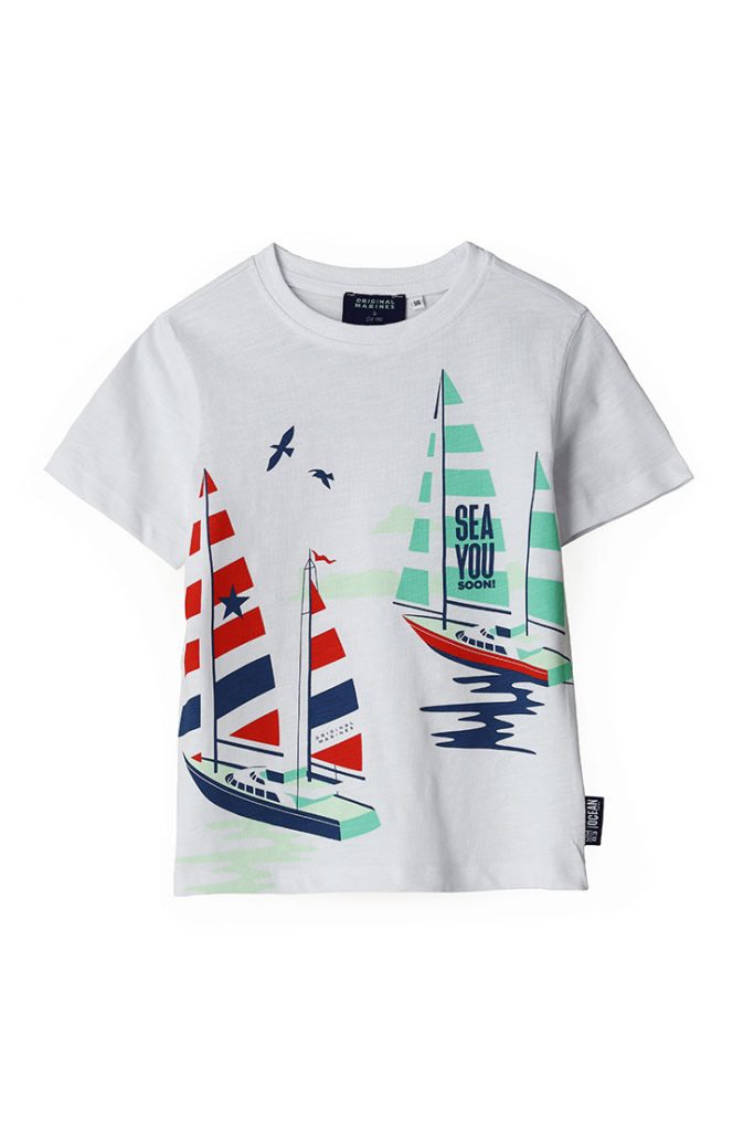 Ocean side boy printed t-shirt