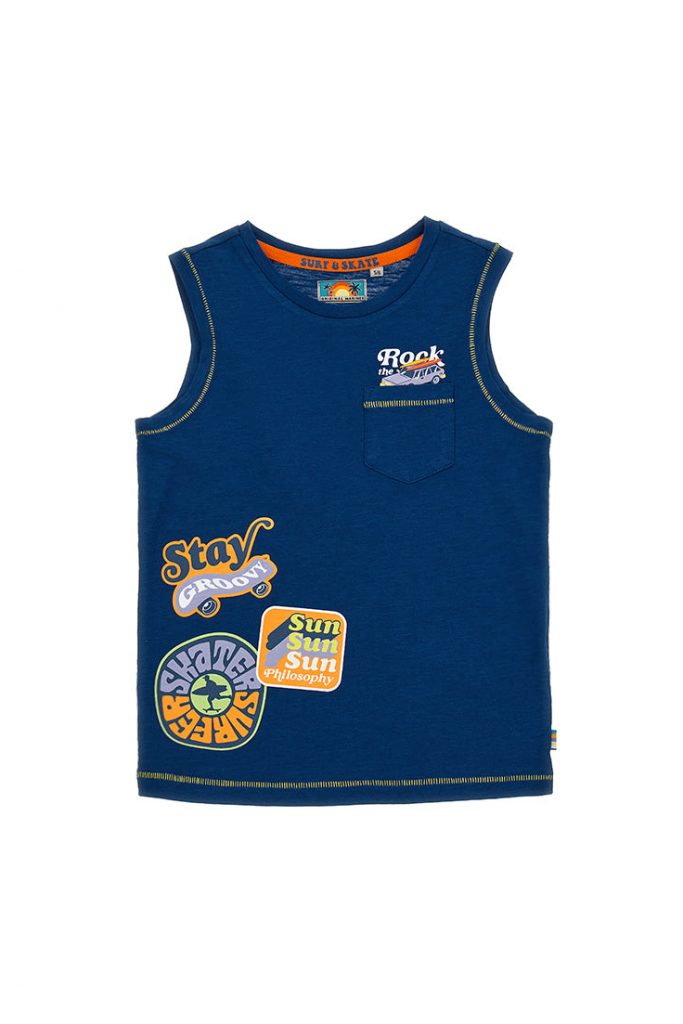 Surf spirit boy tank top with pocket