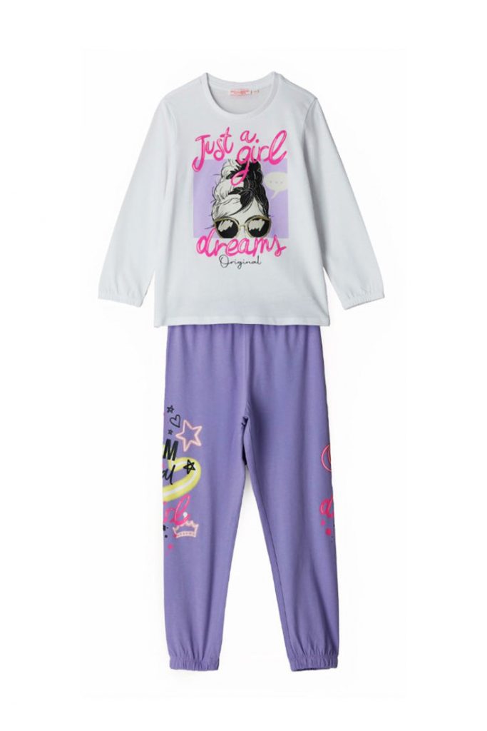 Good night girl long cotton pajamas 5