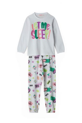 Good night girl long cotton pajamas 6