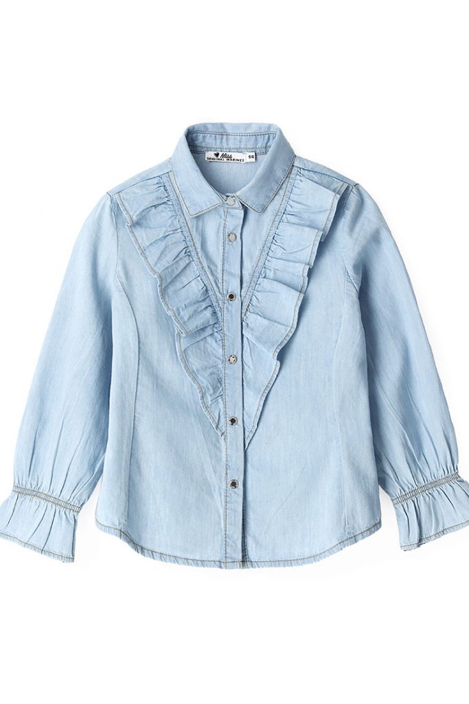 Street chic girl denim shirt