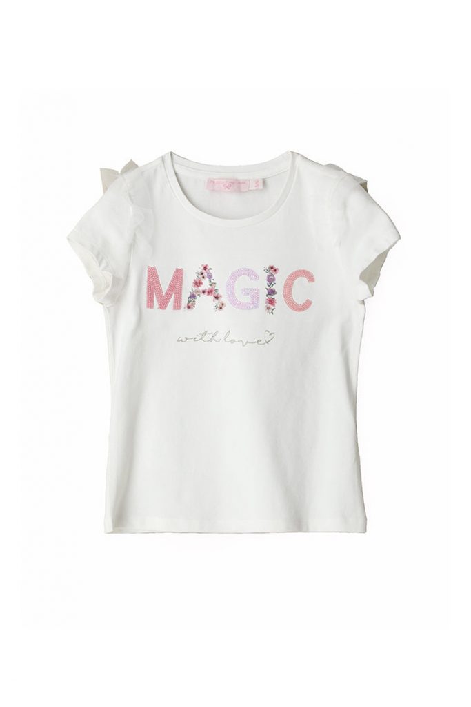 Special day girl t-shirt with tulle sleeve