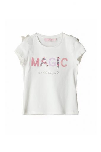 Special day girl t-shirt with tulle sleeve