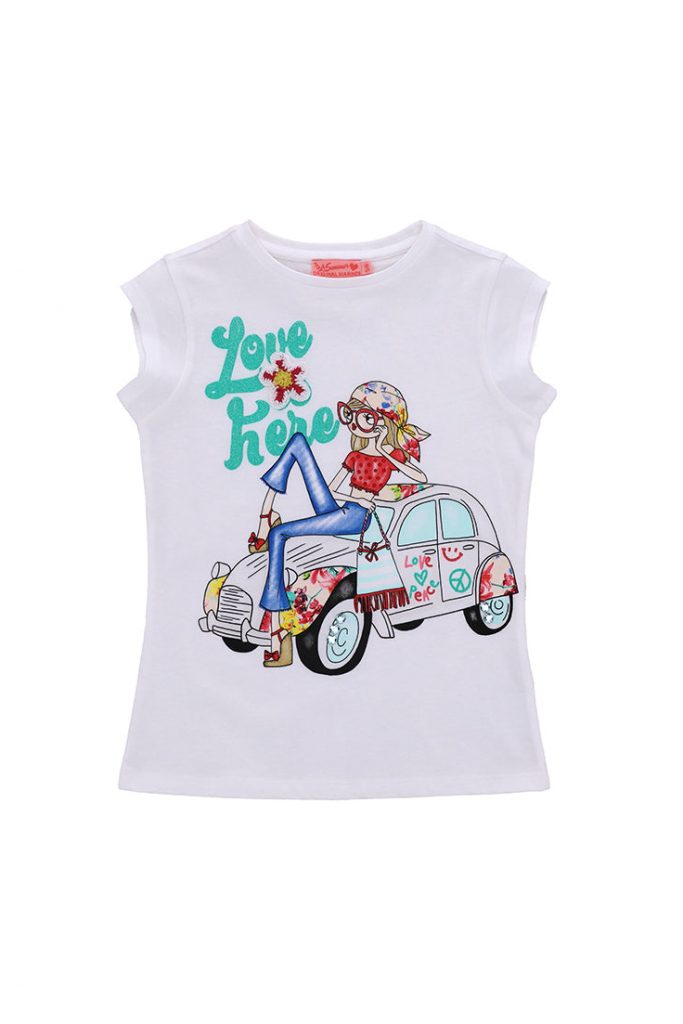 Ibiza’s market girl t-shirt with rhinestones