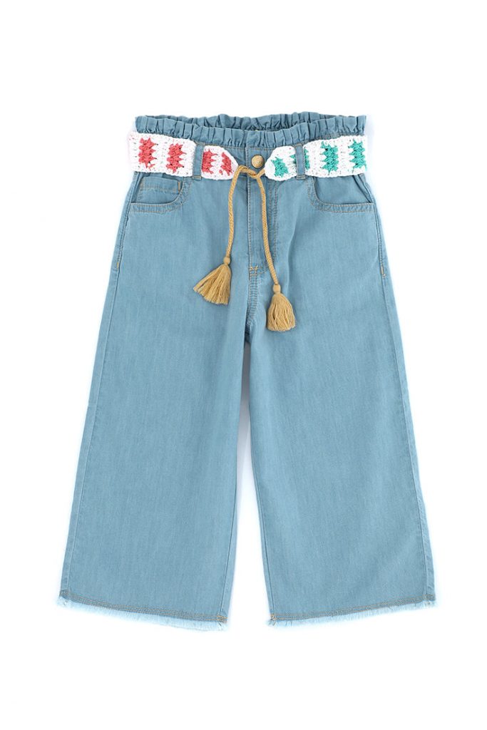 Ibiza’s market girl light denim trousers
