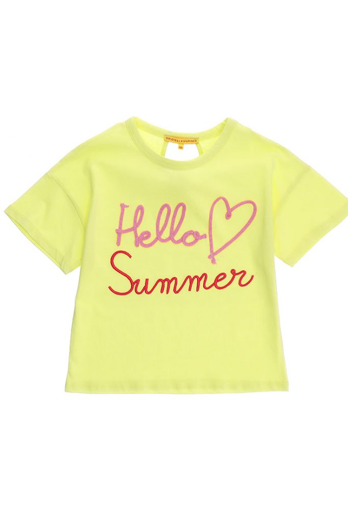 Tropical pastel girl drop opening t-shirt