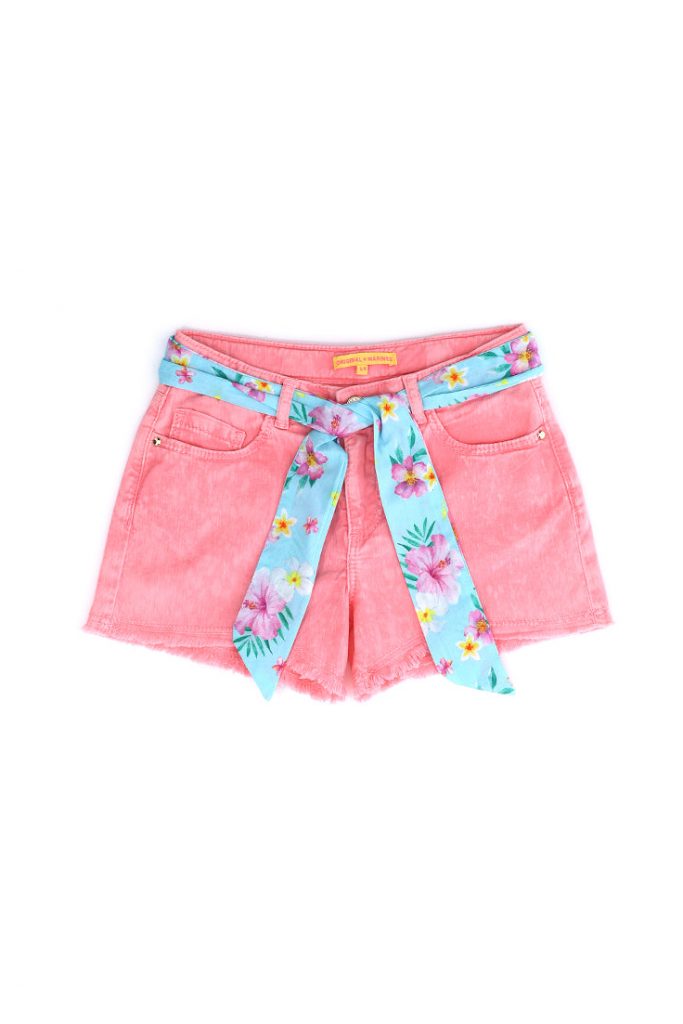 Tropical pastel girl shorts 5 pockets 1