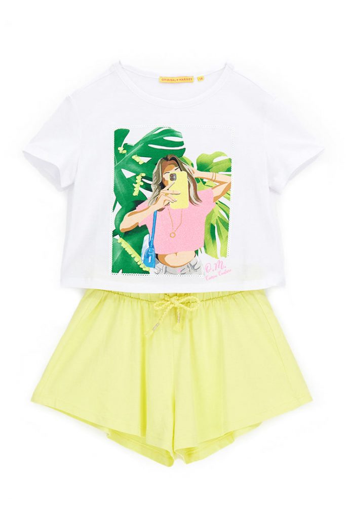Tropical pastel girl t-shirts and shorts sets 16