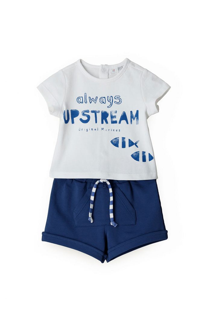 Deep blues new born boy t-shirts and shorts sets 4